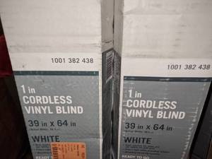 lot 165 image: Two 39 x 64 1 Vinyl Cordless Blinds