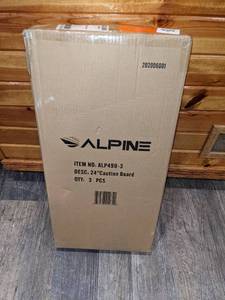 lot 19 image: Alpine 24 in. Yellow Bilingual Caution Wet Floor Sign (3-Pack)
