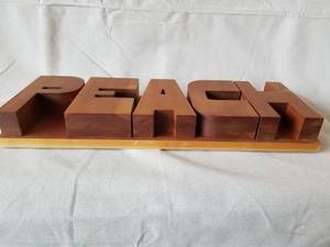 lot 45 image: Mod Handmade Hardwood Sign PEACH