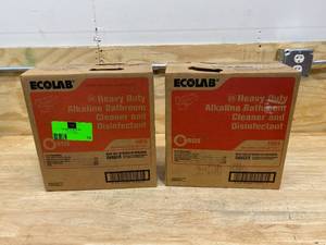 lot 13 image: ECOLAB Lot of 2-  Heavy Duty Alkaline Bathroom Cleaner and Disinfectant (2.5 Gallons Per Container). Expired 102016