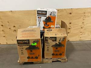 lot 18 image: RIDGID Lot of 5 Shop Vacs (various models) Salvage Pallet