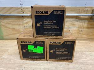 lot 86 image: ECOLAB Lot of 3 Cases of-  Concentrated Foam Hand Sanitizer (3-  1.3 L Bottles Per Case). Expired 022017