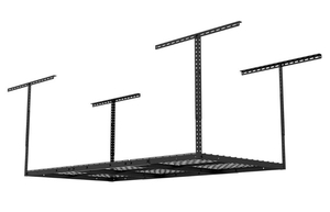 lot 48 image: FLEXIMOUNTS 6 ft. x 3 ft. Heavy-Duty Overhead Garage Adjustable Ceiling Storage Rack in Black