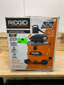 lot 57 image: RIDGID 16 Gal. 6.5-Peak HP NXT WetDry Shop Vacuum with Detachable Blower, Filter, Hose and Accessories