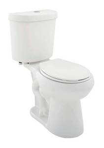 lot 72 image: GLACIER BAY 2-piece 1.1 GPF1.6 GPF Dual Flush Round Toilet in White