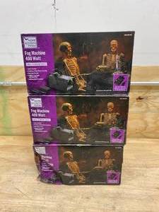 lot 76 image: Lot of 3-  400 Watt Fog Machines - Low-Lying, Auto Stop Function - Wireless Remote