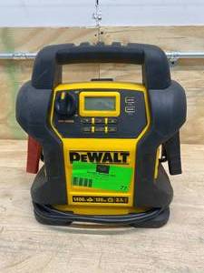 lot 77 image: DEWALT 1400 Peak Amp Portable Car Jump Starter with Digital Compressor (non-working)