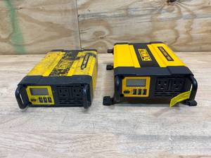 lot 78 image: DEWALT Lot of 2-  1000-Watt Portable Car Power Inverters with Triple USB Ports (non-working)