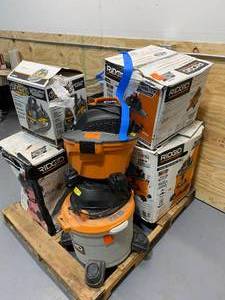lot 100 image: Salvage Lot of 8 Non-Working Shop Vacs