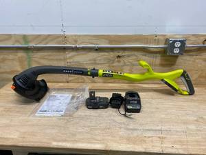 lot 114 image: ONE 18-Volt Lithium-Ion Cordless Battery Electric String Trimmer and Edger with 18v Battery and Charger