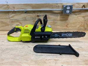 lot 116 image: RYOBI 14 in. 40-Volt Cordless Battery Brushless Lithium-Ion Chainsaw with 40v Battery (charger not included)