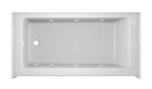lot 7 image: JACUZZI PROJECTA 60 in. x 30 in. Acrylic Left-Hand Drain Rectangular Low-Profile Skirted Alcove Whirlpool Bathtub in White