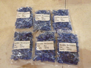 6 Bags of Blue Wire Connectors