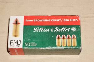 lot 30 image: 50 Sellier & Bellot .380 Auto 92 Gr FMJ Ammo