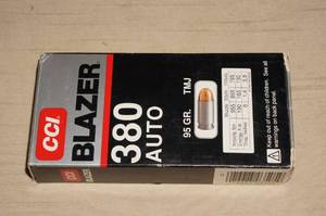 lot 31 image: 50 Blazer .380 Auto 95 Gr TMJ Ammo