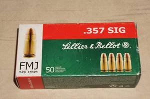 lot 35 image: 50 Sellier & Bellot .357 Sig 140 Gr FMJ Ammo