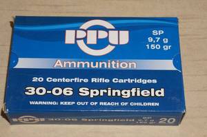 lot 51 image: 20 PPU .30-06 Springfield 150 Gr SP Ammo