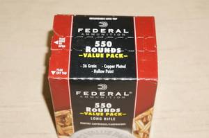 lot 57 image: 550 Federal .22 LR 36 Gr HP Ammo
