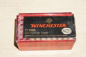 lot 96 image: Partial Box 43 Winchester .17 HMR 17 Gr Ammo