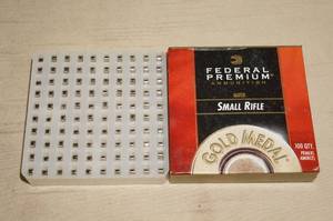 lot 110 image: 100 Federal Premium Gold Medal Match Small Rifle Primers
