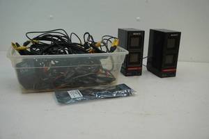 Computer speakers, cables