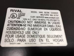 Rival Crock Pot Slow Cooker