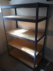 5 Shelf Metal Rack With Wooden Shelves