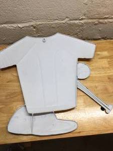 Metal Base Ball Themed Wall Hanging