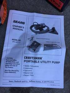 Craftsman 112 Horsepower Portable  Utility Pump