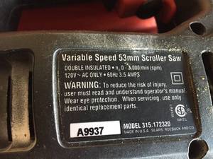 Craftsman Variable Speed Scroller Saw
