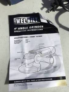 Wel-Bilt 4 Inch Angle Grinder with Craftsman Bag