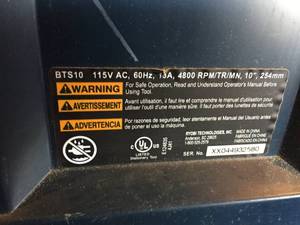 Ryobi 10 Inch Table Saw