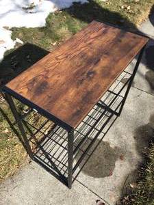 4 Shelf Metal Storage Rack With Wooden Top