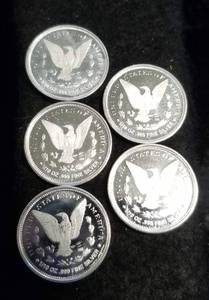 5 X 110th OZ .999 FINE SILVER ROUNDS