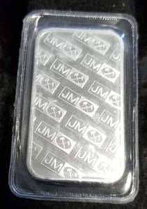 1 TROY OZ. .999 FINE SILVER BAR JM JOHNSON MATTHEY SEALED