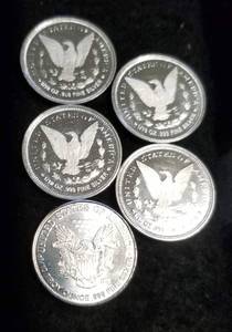 5 X 110th OZ .999 FINE SILVER ROUNDS