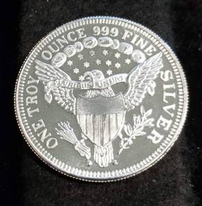 1 TROY OZ. .999 FINE SILVER US DEPT OF THE ARMY ROUND