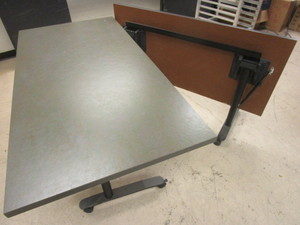 lot 205 image: FLIP-TOP ROLLING TABLES, W LOCKABLE WHEELS