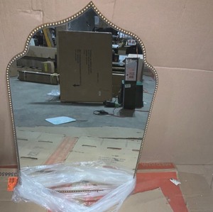 HOME DECORATORS COLLECTION Medium Ornate Arched Gold Antiqued Classic Accent Mirror (35 in. H x 24 in. W) NEW SEE PICS