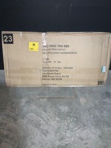 INDUSTRIAL 4 FT FOLDING WOOD TOP WORKBENCH. SEE PICTURE