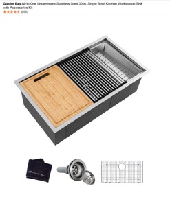 ASSORTED GLACIER BAY SINK AND BATHROOM CABINETS SEE PICS