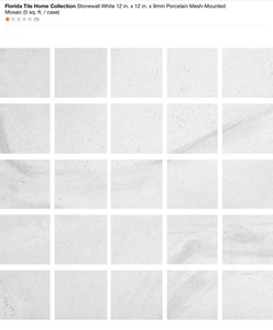 FLORIDA TILE HOME  STONEWALL WHITE 12IN X 12IN . PORCELAIN MESH-MOUNTED MOSAIC. SEE PICTURES