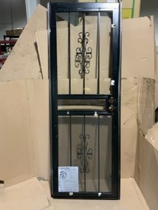 GRISHAM 34IN 501 SERIES GENESIS STEEL BLACK PREHUNG SECURITY DOOR. SEE PICTURE
