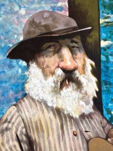 Charles Bragg REALLY BIG PORTRAIT OF MONET Hand Drawn Lithograph