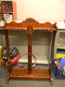 lot 4 image: Brunswick Centennial Floor Rack by Brunswick Billiards - NICE NICE PIECE - Width 33 Height 46 Depth 11 Weight 16lb - SEE PICTURES
