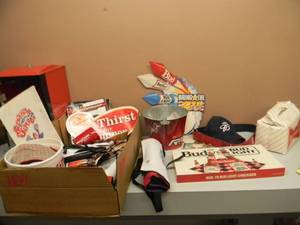 lot 36 image: LARGE COLLECTION OF BUDWEISER & BUD LIGHT COLLECTIBLES - SEE PICTURES