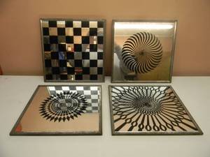 lot 42 image: VINTAGE WINDSOR ART PRODUCTS COLLECTION OF 4 - CHECKER BOARD, FERN, FERN, STARBURST - OLD SCHOOL - SEE PICTURES