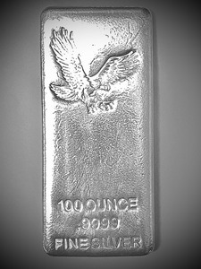 (1) One-Hundred Ounce Silver Brick  Bar