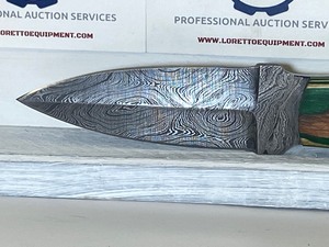 Damascus Steel Knife With Fitted Leather Sheathe