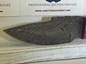 Damascus Steel Knife With Fitted Leather Sheathe